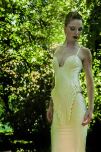 White latex dress Custom made latex rubber Nicoline Hansen