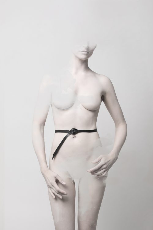 belts belt nude model black latex with sterling silver ring loop