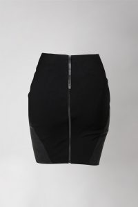 black latex and cotton skirt back nicoline hansen